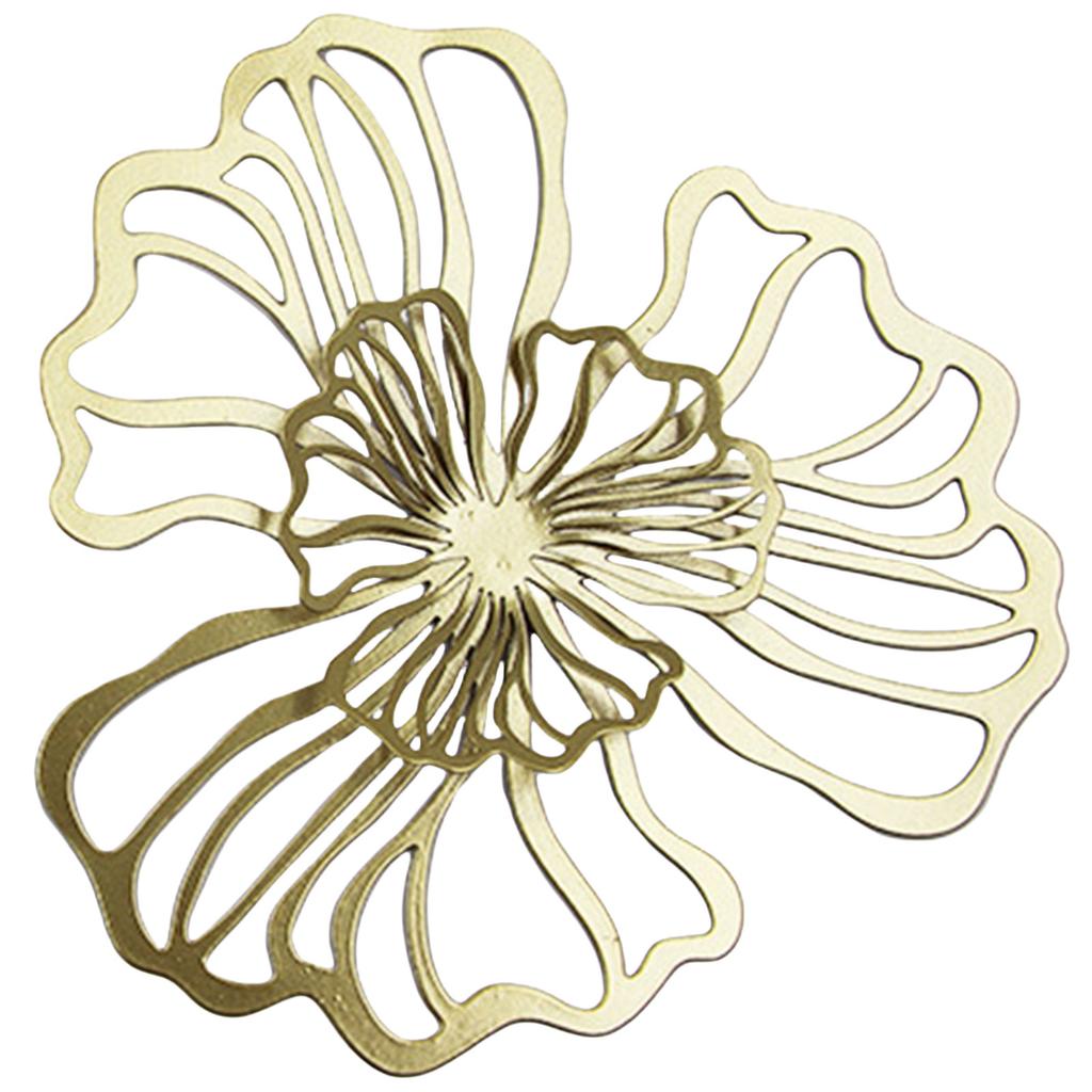 Elegantní kovová květinová nástěnná dekorace s dvouvrstvým květinovým nápisem pro moderní domácí estetiku pro milovníka umění, hospodyňku