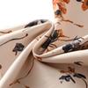 Womens French Country Floral Print A-Line Dress With Puffed Sleeves V-Neck High Waist