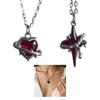 2Pcs Versatile Red Heart Crucifix Necklace Comfortable Alloy Neck Jewelry Clavicle Chain for Casual or Formal Outfits