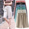 Women's High-Waist Wide-Leg Summer Shorts - Plus Size, Elastic Waist, Casual Fit