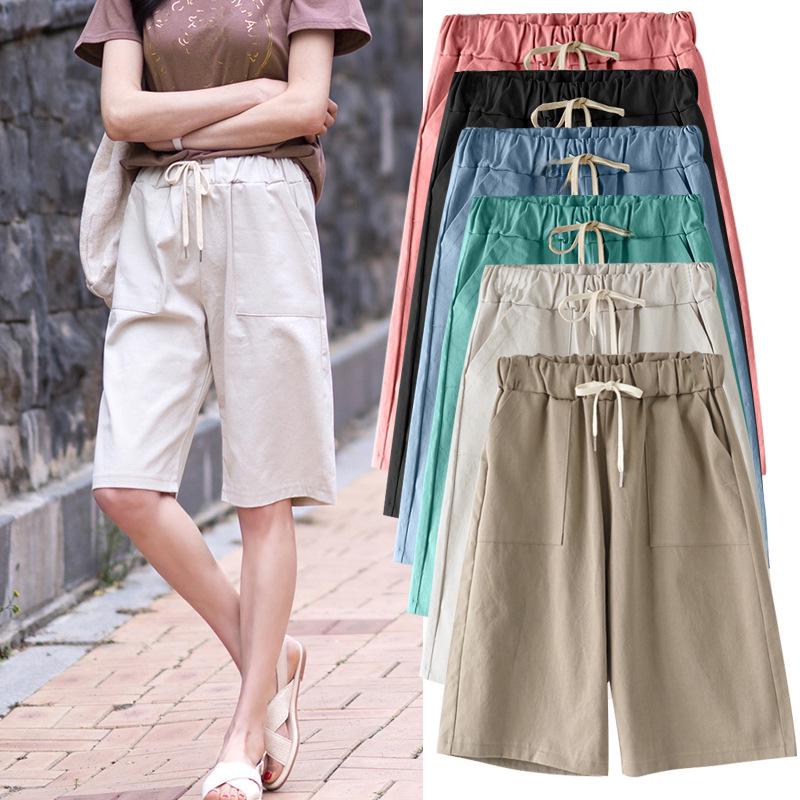 Women's High-Waist Wide-Leg Summer Shorts - Plus Size, Elastic Waist, Casual Fit