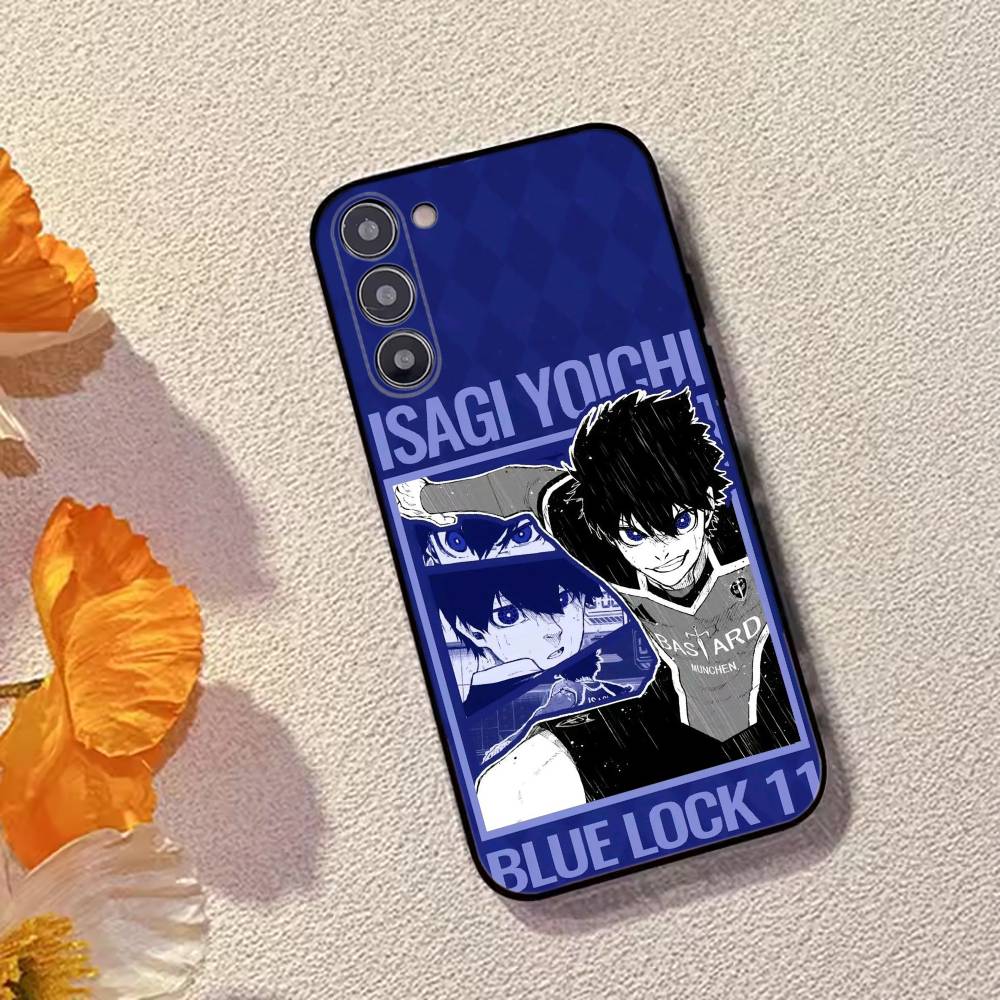 Anime B-Blue L-Lock Phone Case For Samsung Galaxy A73,A72,A71,A70,A53,A52,A51,Soft Silicone Black Cover