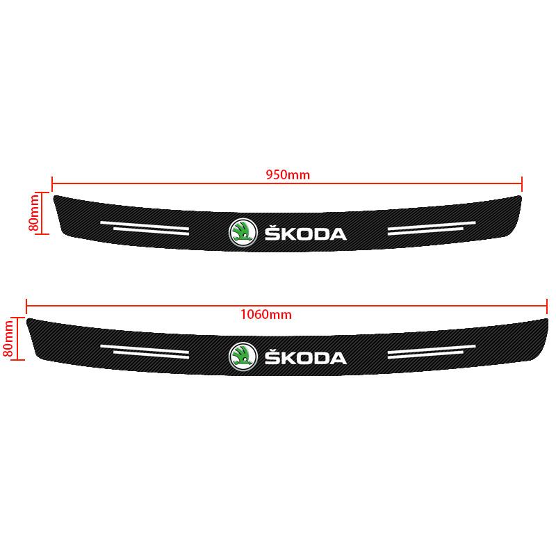1pcs Carbon Fiber Car Trunk Rear Bumper Sticker Guard Plate Protector for Skoda Octavia Enyaq Rapid Karoq Derivati Fabia Kodiaq Kamiq Superb Yeti