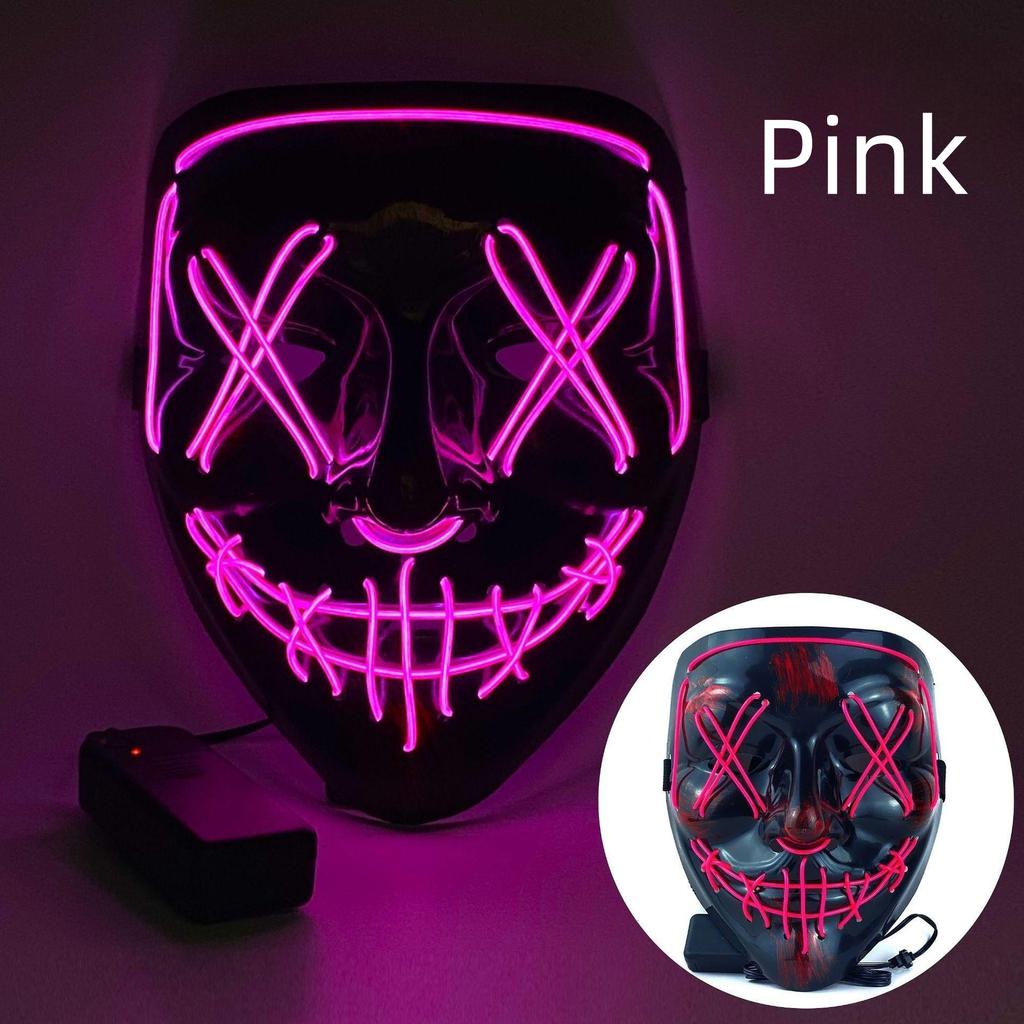 Halloween Neon Led Purge Mask Masque Masquerade Party Masks Light Grow In the Dark Horror Mask Glowing Masker