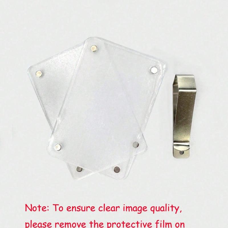 1pc New Magnetic Photo Clip For Car Sun Visor, Universal Acrylic Fridge Magnet Transparent Magnetic Instant Photo Frame Car Sun Visor Photo Frame Clip