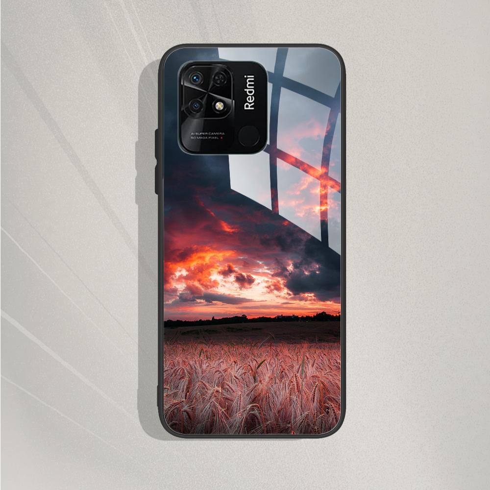For Xiaomi Redmi 10C Case For Redmi 10C 2022 Cover Marble Painted Tempered Glass Case Fundas For Redmi 10c redmi10C Bumper Coque