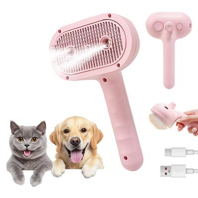Cepillo de Vapor para Gatos para Aseo y Muda Peine Autolimpiable para Mascotas con Spray de Niebla Herramienta Desmontadora Recargable 4 en 1 para Perros Gatos Pelo Mascotas