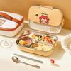  1500 ml Bento-Lunchbox aus Edelstahl 304 mit Cartoon-Motiv für Kinder, inklusive Geschirr, 4/5 Fächern und auslaufsicherem Behälter für Lunchboxen