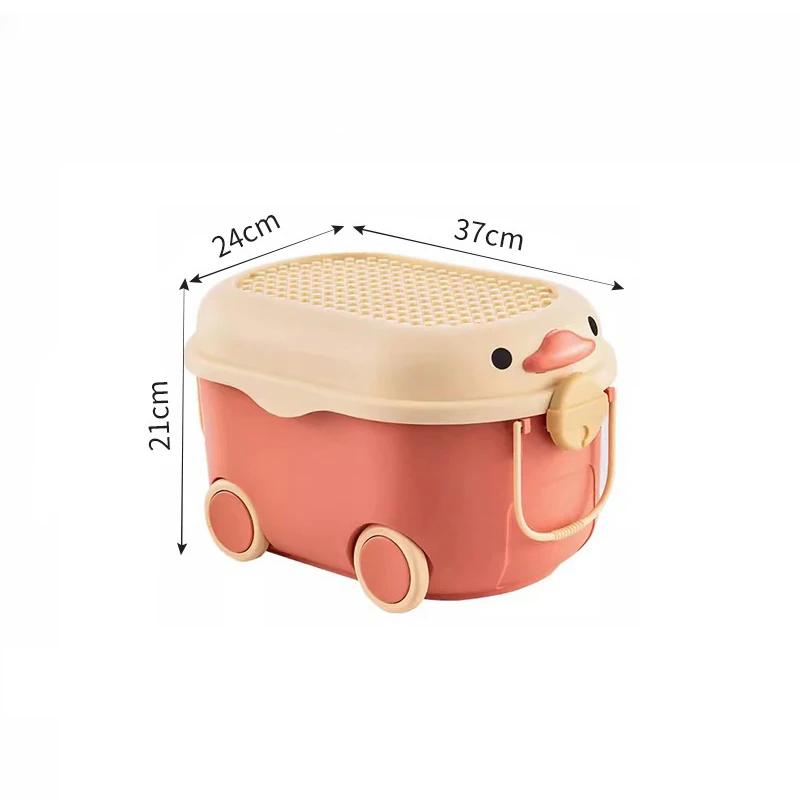 

Детский ящик для хранения игрушек, хозяйственный контейнер для сортировки, пластиковый ящик большой емкости для хранения закусок и всякой всячины, органайзер для детской одежды