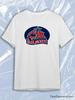 TeeSensation White Crew Neck Short Sleeve T-Shirt with Columbus Blue Jackets Hockey Team Logo Print