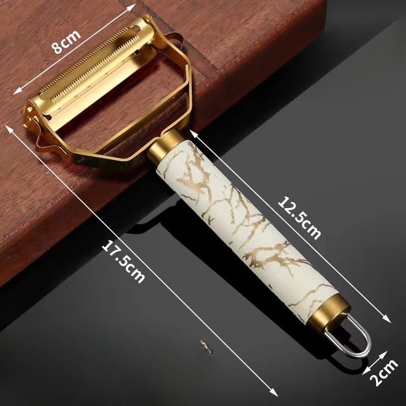 

Титановое золото Три-в-одном Овощечистка для фруктов и дыни Бытовая Кухонный Маленький инструмент Нож для фруктов Овощечистка Овощечистка Bubble bag