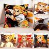 Coole Kkyoujurou Rengoku Hülle Plüschstoff Weiche Kissenhülle Zweiseitiger Druck Kissenbezug Haushaltsgeschenke