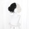 Cruella De Vil Kuila Half Black Half A Hundred Small Short Curly Cos Synthetic Wig Caps for Making Wigs Danganronpa