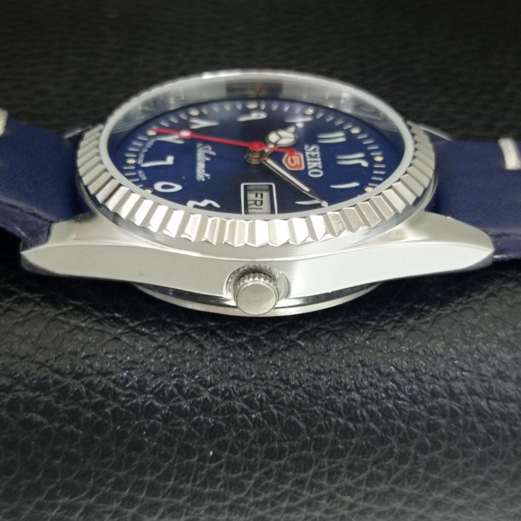 VINTAGE SEIKO 5 AUTOMATIC 6309A REFURBISHED JAPAN MENS BLUE DIAL WATCH A442479-1