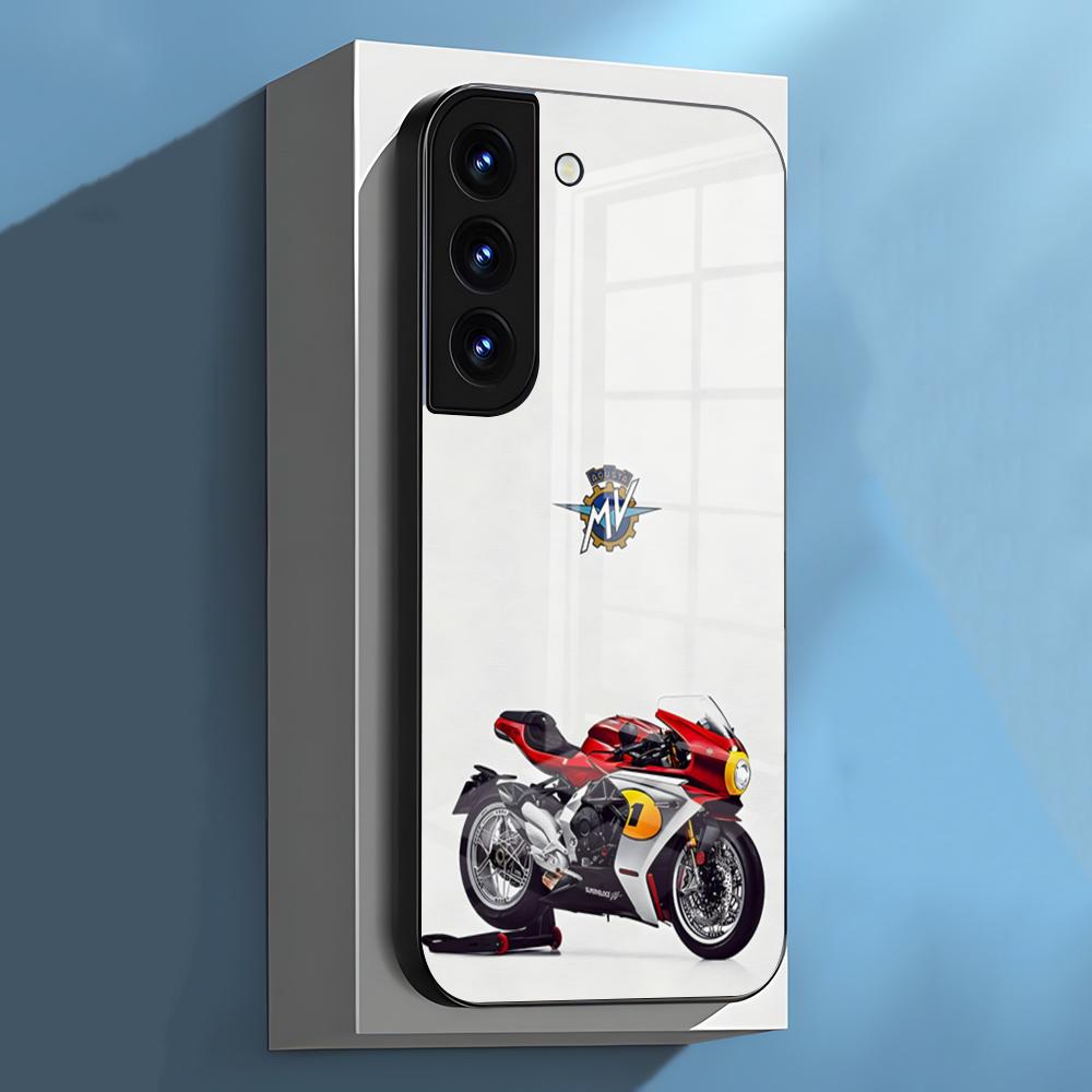 Motorcycle MVAgusta Phone Case For Samsung S26 S25 S24 FE S23 S22 S21 Plus S20 Ultra Note20Ultra Black Glass Cover