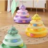 3-stöckiger Katzenspielturm Drehteller Rollkugelspielzeug Interaktives Intelligenz-Trainingsbahn Puzzle Lustige Spiele Zubehör