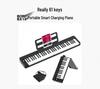 Portable 61-Key Foldable Electronic Piano Keyboard for Beginners and Adults