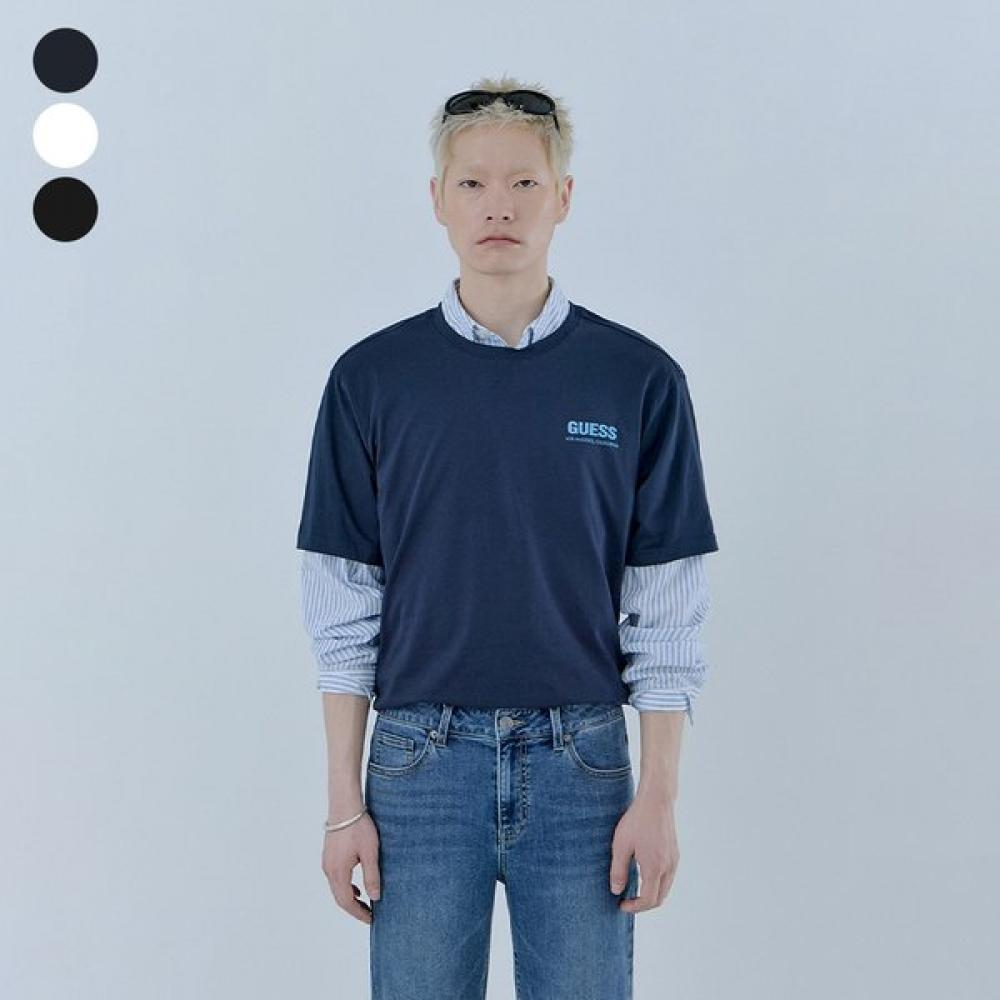 Guess Unisex QuesTion Denim PrinT T shirT Mq2k9433 DARK NAVY (DNV)/XS(85)