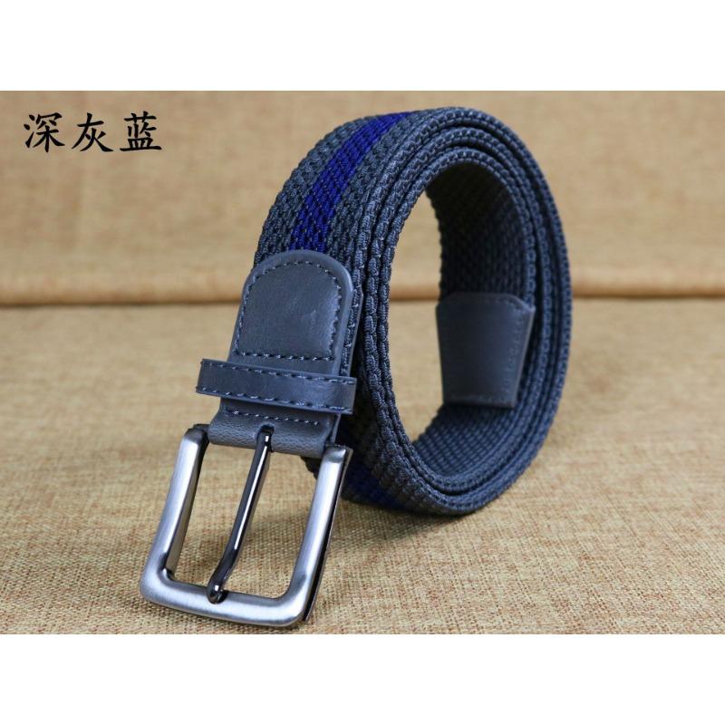 Men'S Elastic Belt, Men'S And Women'S Pin Buckle Elastic Trendy Belt, Canvas Woven Belt, Casual.