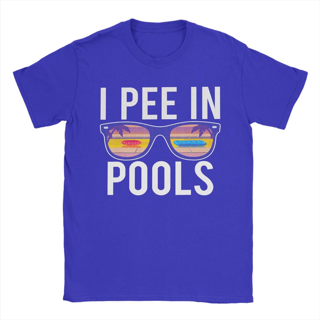 I Pee In Pools Funny Vacation T Shirt Summer  100 Cotton T Shirts For Mens PopularTee Shirt ShortSleeved Vintage Tops