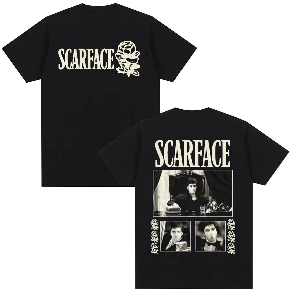 

Gangsters Movie Scarface T-shirt Tony Montana Al Pacino Vintage Gothic T-shirt Men Women Clothing Cotton Oversized T Shirts Tops 5XL різнокольоровий