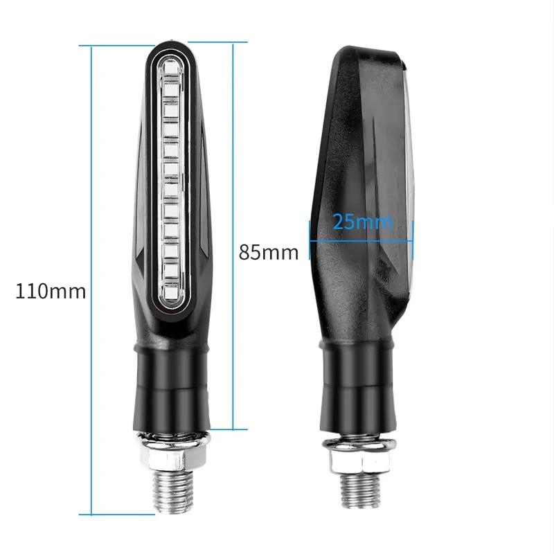 2pcs E24 LED Light 12 SMD Moto Led Flowing Water Blinker Bendable Flashing Signals Lamp Suitable for Various Motorcycle Models