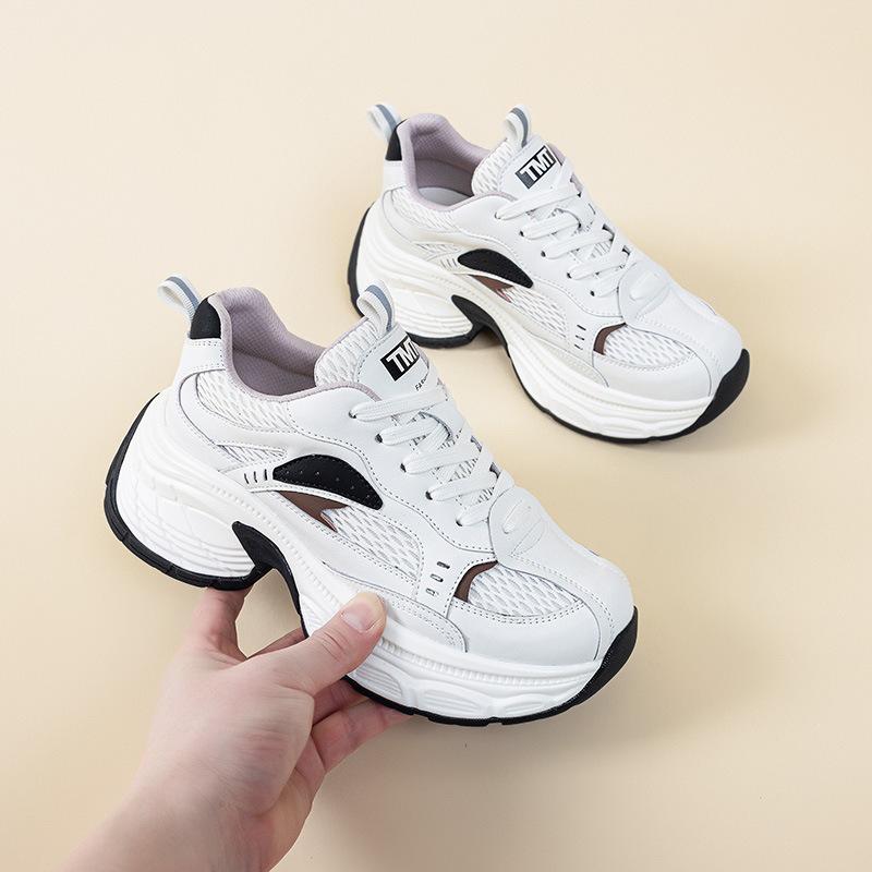 

Dad shoes women s leather versatile platform casual shoes spring new sports shoes women s breathable mesh running shoes 40 білий