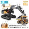 ZWN 1/16 1/20 Koparka Wywrotka na Pilota Model Samochodu RC Zabawka Profesjonalny Stop Aluminiowy Symulacja Pojazdu Budowlanego dla Dzieci