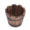 Carbonized Wooden Garden Succulent Plants Flower Pots Outdoor Flower Bucket Home Decor Round Retro Succulent Flower Pot Holder