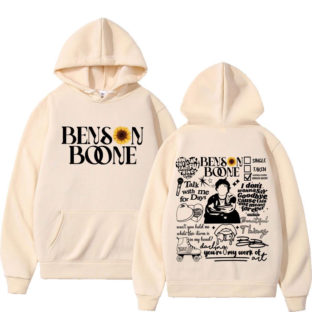 Benson Boone American Heart Tour Autumn Edition Warm Men's and Women's Fashion Hoodie Oversized Retro Hoodie