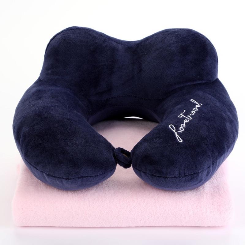 Cartoon Portable U-Shaped Neck Pillow - Foldable & Multifunctional for Travel