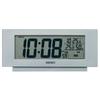 Seiko Clock Table Silver x x Alarm Radio Digital Temperature and Humidity Comfortable Environment SQ794S Clock, Metallic, Dimensions 7.7 17.4 3.8 cm,