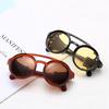 Steampunk Sunglasses Men Women Round UV400 Lens Leather Side Shields Punk Style Eyewear Classic Sun Glasses