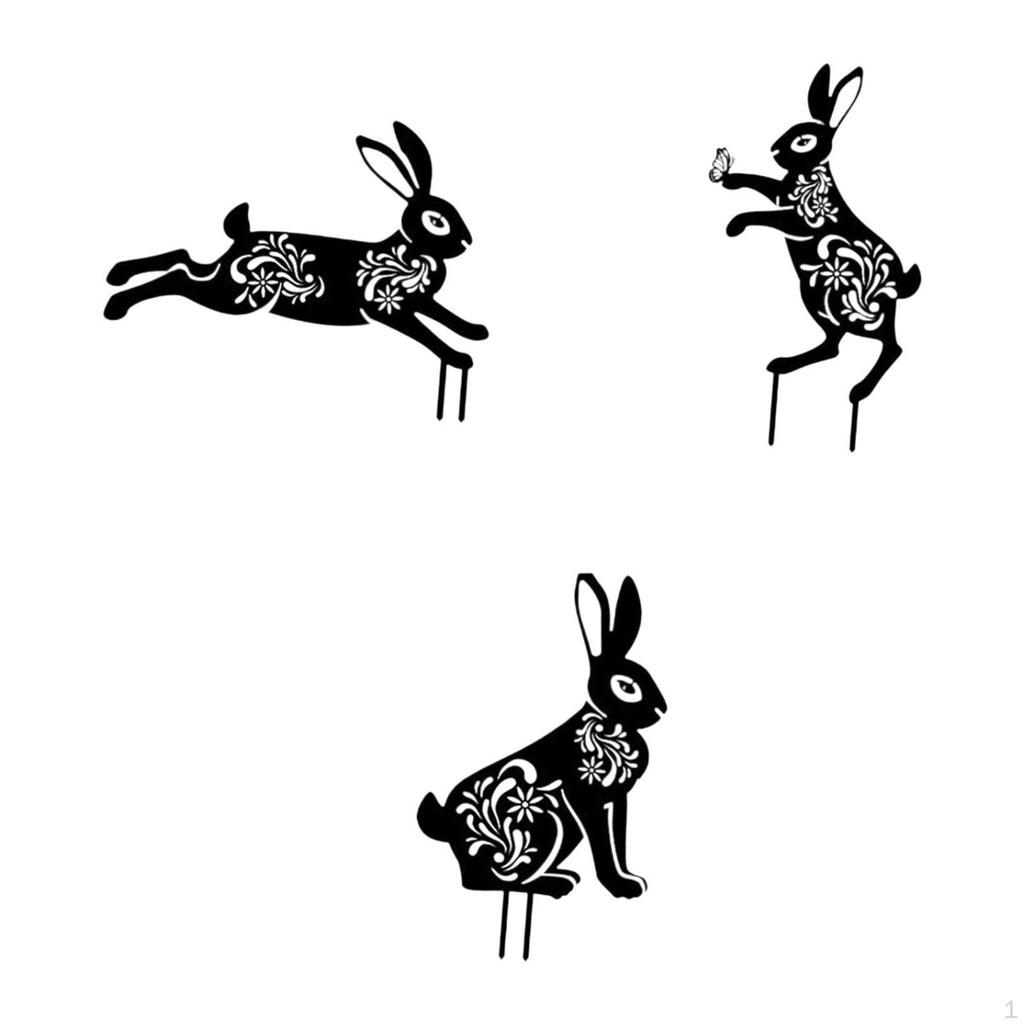 3 Animal Design Garden Stakes for Yard Decoration