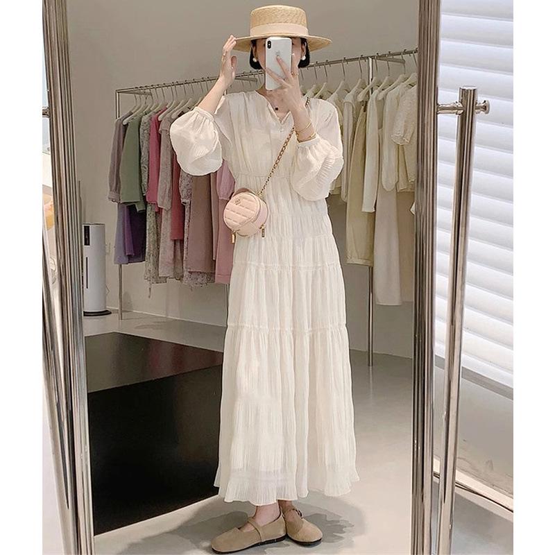 

Весеннее женское французское белое платье для чаепития с длинным рукавом, 2024: Элегантный стиль для мягкого темперамента XL [Recommended 115-125 lbs]