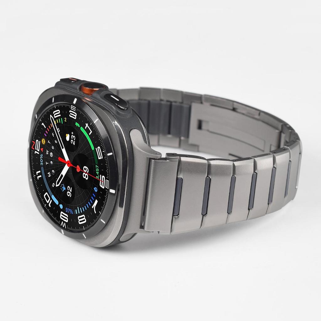 Compatible Two-Color Rubber Folding Buckle Wristband for Samsung Galaxy Watch 8