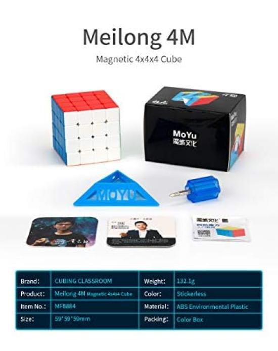 Moyu Meilong 4M Speed 4x4x4 Competitive Cube Without Fast and Smooth 4x4 Suitable for Cube Enthusiasts Cube, Stickers, Cube,
