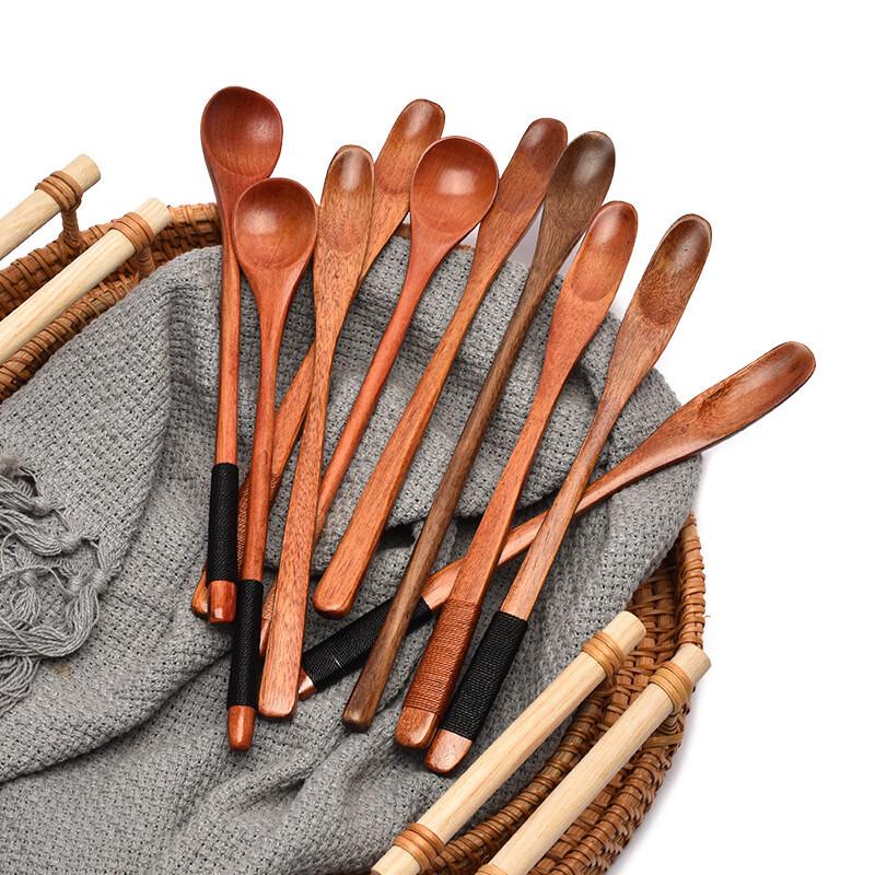 Long Handle Nanmu Wood Stirring Spoon Set (3-Pack)