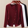 White Pinch Waist Top Autumn New Women's Clothing Design Sense Niche Quality Long-sleeved Women