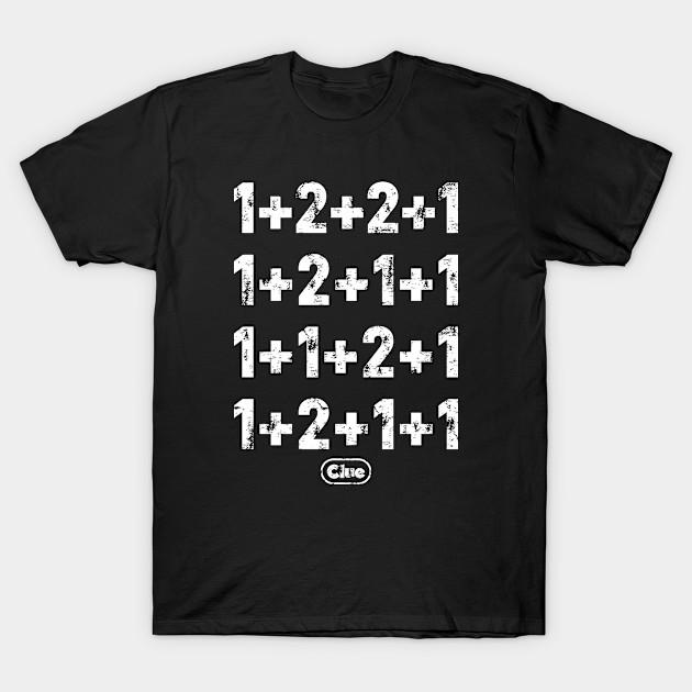Men Black Print T-shirt Clue Number, Clue Movies No-Cut Transfer Paper Print Cotton Tshirt 2XL чёрный