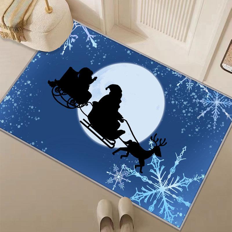 Non-Slip Christmas Cartoon Floor Mat for Entryway, Living Room, and Bathroom