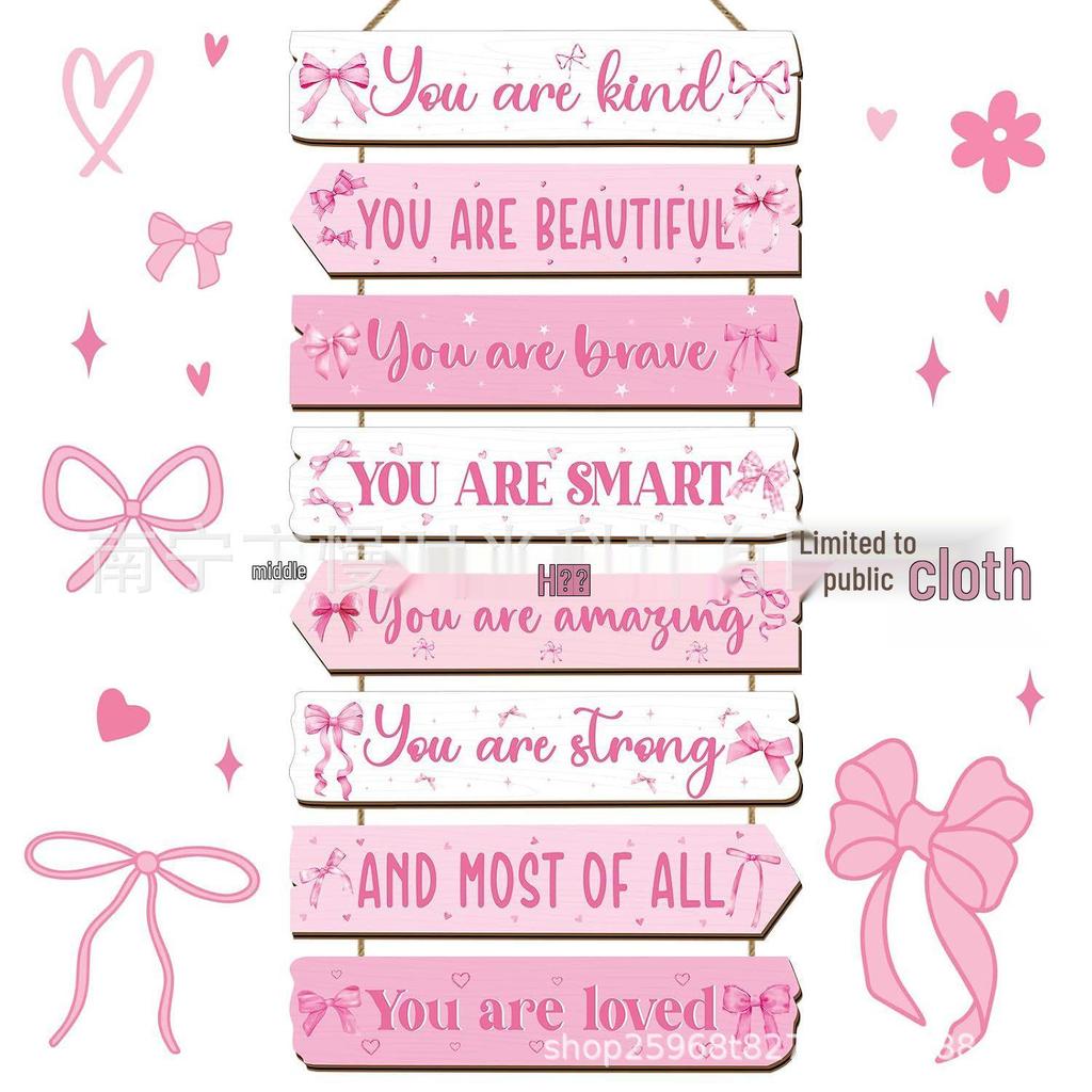 Teen Girl's Motivational Wooden Hanging Sign - Princess, Butterfly, Rainbow Design