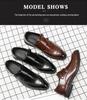 Men's Double Buckle Pointed Toe Leather Monk Shoes, Plus Size Formal Business Casual Footwear