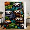Cute Sloths Hanging with Tropical Leaves Print Blanket Soft and Cozy Perfect for the Living Room Bed Sofa or a Nap,gift