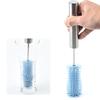 Scrubber Glass Cleaner Kitchen Cleaning Tool Long Handle Drink Bottle Glass Cup Cleaning Brush Silicone Milk Bottle Brush Cup