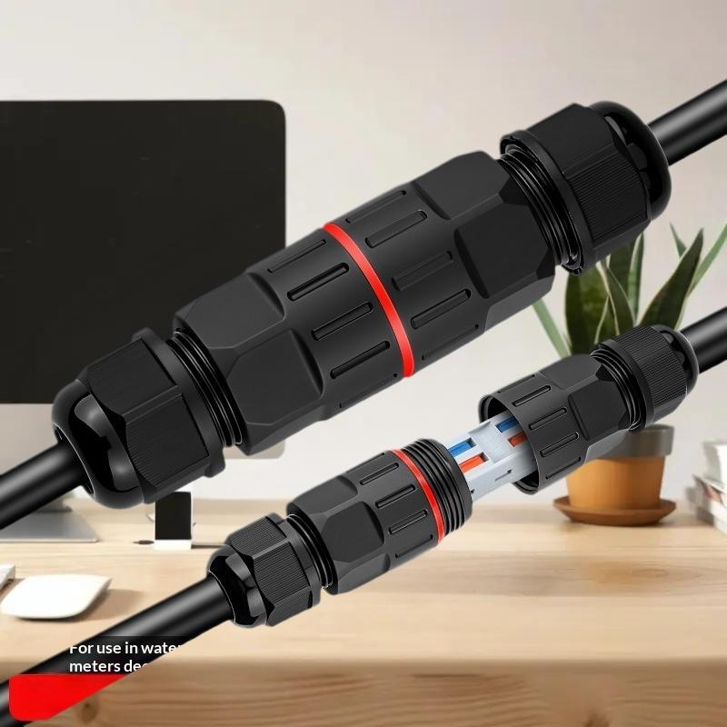 [JN] 1/3Pcs Wire Connector IP68 Waterproof Cable Connector Quick Connection 2 In 2 Out 2/3 Pin Electrical Terminal Adapter