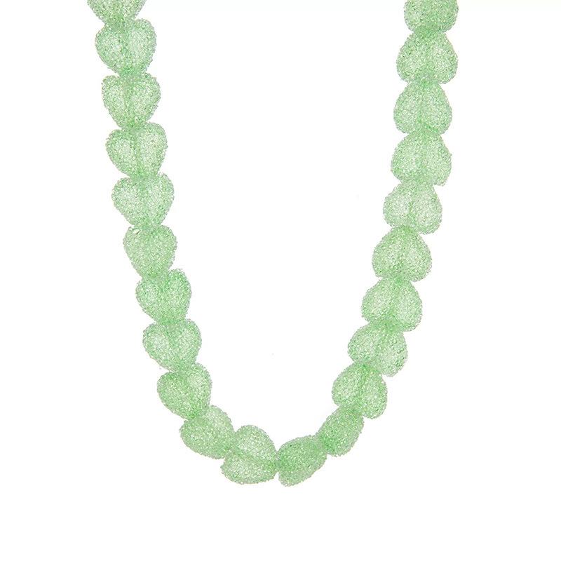 Cute Candy Color Heart Resin Necklace: Sweet Dopamine Design Choker