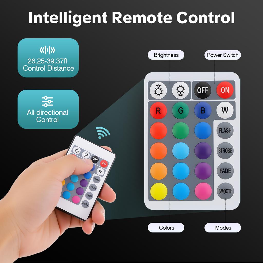 RGB LED Square Stool 16 Color Changing, IP54 Waterproof 400lb Capacity Stool with Remote for Home Bar Party