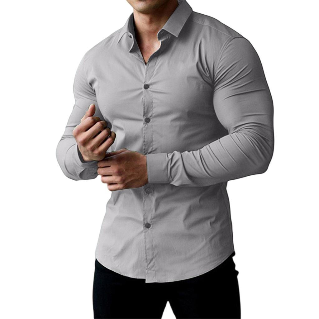 Men's  Sports  Fitness  Business  Leisure  Flip Collar  Long Sleeves  Shirt