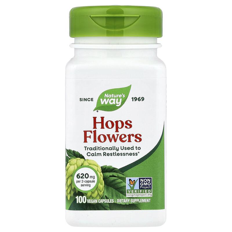 Hops Flowers, 100 Vegan Capsules (310 mg per Capsule)